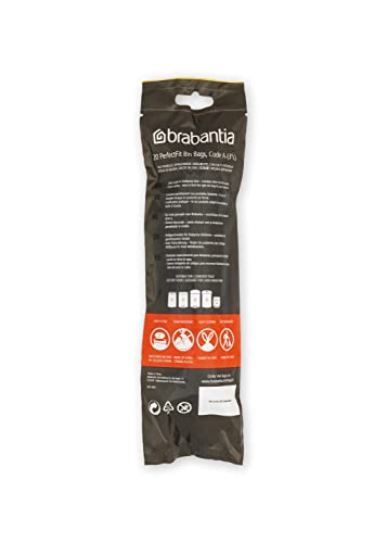 Brabantia PerfectFit Bin Liners - 3 Litre Size A, Tear-Resistant Plastic Bags with Tie Tape, 200 Count, White 3