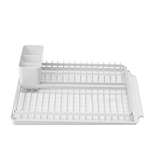 Brabantia Dish Drainer - Large Capacity for 13 Plates | Light Grey Plastic | 49 x 38.5 x 14 cm 3