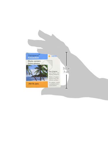 HERMA Photo Mounting Corners - Self-Adhesive, Transparent | 250 Count | 20mm 4