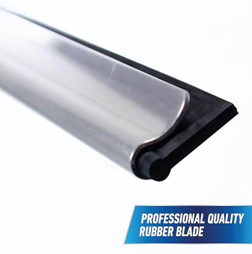 Unger 12 Inch Professional Window Cleaning Squeegee with Rubber Replacement | Stainless Steel 3