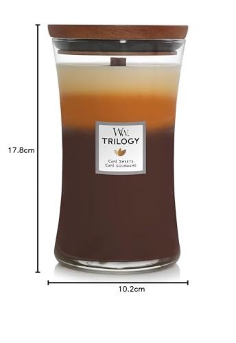 Woodwick Large Hourglass Trilogy Scented Candle - Café Sweets | Crackling Wooden Wick | 130 Hr Burn 9