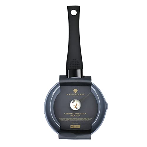 MasterClass Non-Stick Ceramic Eco Milk Pan - 14cm Aluminium, Black | Induction Compatible 2