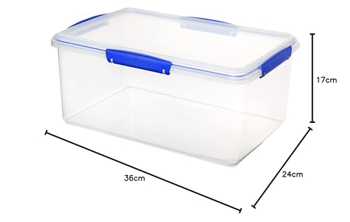 Sistema KLIP IT Food Storage Container - 9.6 L Capacity | Stackable & Airtight | BPA-Free Plastic | Blue Clips | 1 Count 10