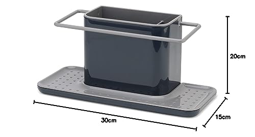 Joseph Joseph Large Kitchen Sink Caddy Organiser for Sponges, Brushes, and Dish Cloth | Grey Plastic/Metal 6