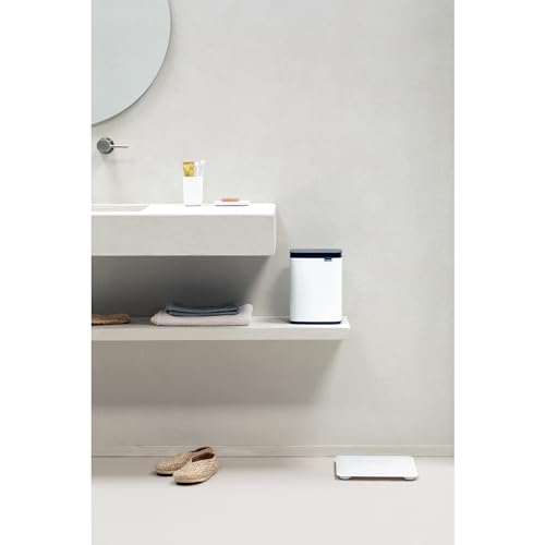 Brabantia Bo Waste Bin - 4L Capacity, Compact, White Alloy Steel | Quiet Close 13
