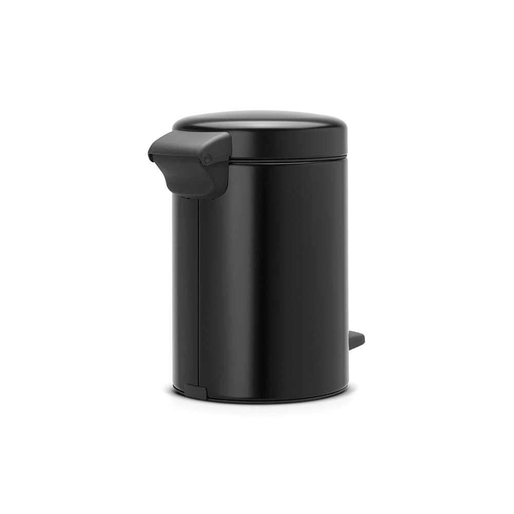 Brabantia NewIcon Pedal Bin 3L - Matt Black | Corrosion Resistant | Soft Close Lid 5