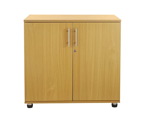 MMT Furniture Designs Ltd Beech Storage Cabinet - 2 Lockable Doors | Adjustable Shelf | 75cm Tall 3
