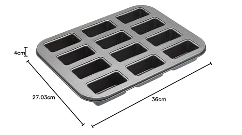 MasterClass 12-Hole Mini Loaf Pan with Loose Bases | Robust 1mm Carbon Steel | PFOA Non-Stick 10