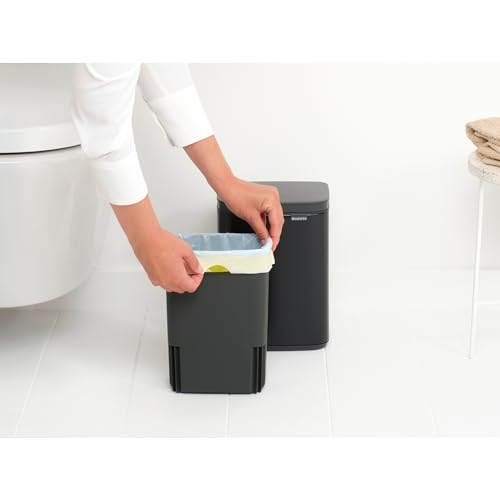 Brabantia Bo Waste Bin - 4L Compact Bathroom Bin | Matt Black | Quiet Close 11