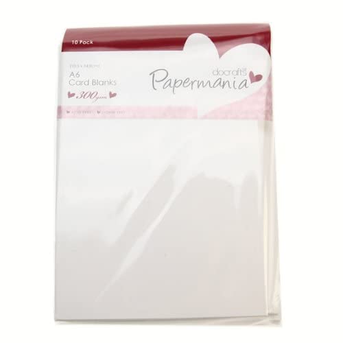 Papermania A6 300 GSM Card Blanks and Envelopes - Pack of 10 White Cards | 2.75 x 4-Inch 3