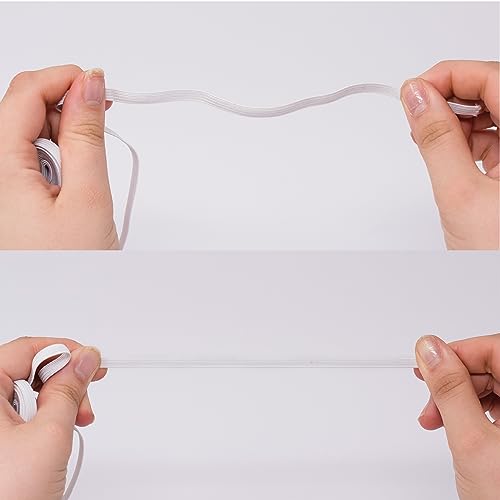 KORBOND Elastic Bands - 12mm x 2m Flat Sewing Elastic | Black & White Pack 4