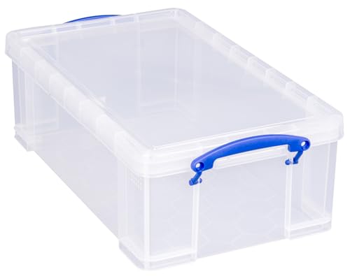 Really Useful Box Plastic Storage Boxes - 12 Litre Capacity, Clear, Pack of 4 2