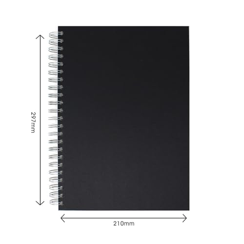Artway Studio Sketchbook - A4 Portrait | 170gsm Cartridge Paper | 48 Sheets | Black Hardback Spiral Bound 2