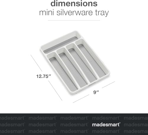 madesmart Mini In-Drawer Cutlery Tray - White, Non-Slip Rubber Lining | Fits Small Drawers 4