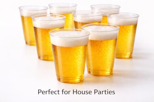 1ABOVE Half Pint Plastic Beer Glasses - 50 Pack, 330ml Capacity, Heavy Duty Transparent Tumblers 3