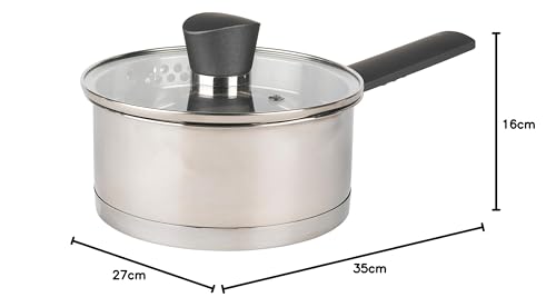 Russell Hobbs RH01162EU Excellence Saucepan with Lid - 16cm Non-Stick Milk Pan, Stainless Steel 13