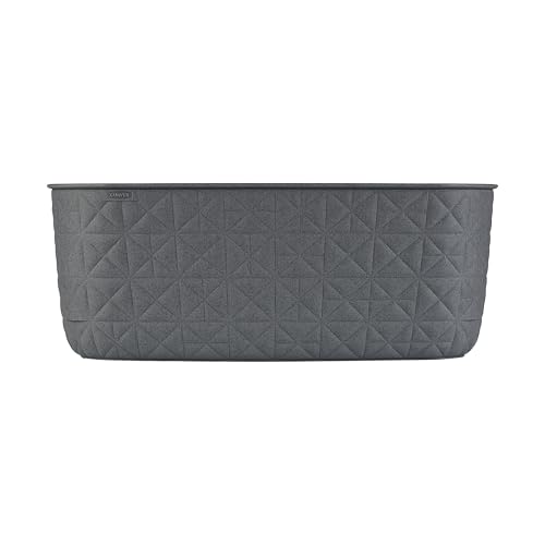CURVER Softex Storage Baskets - 12.5L Capacity, Set of 4, 100% Recycled Resin | Dark Grey 3
