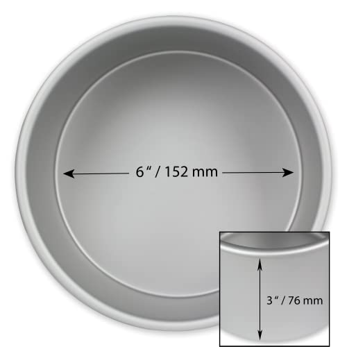 PME Anodised Aluminium Round Cake Pan 6 x 3-Inch Deep | RND063 | Silver 2