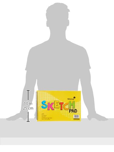Silvine A4 Wirebound Sketch Pad - 40 Sheets 100gsm Smooth White Cartridge Paper | Landscape 3