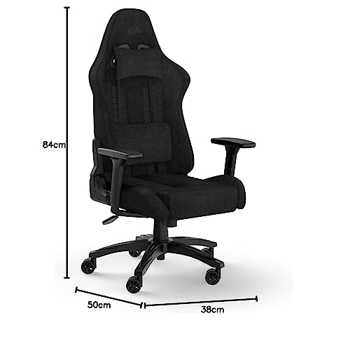 Corsair TC100 RELAXED Gaming Chair - Fabric, Black | Adjustable Height | 90-160° Recline 3
