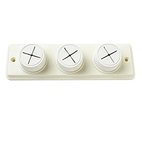 Merriway BH02005 Soft Rubber Push-In Triple Tea Towel Holder | Screw Fix | White Plastic 1