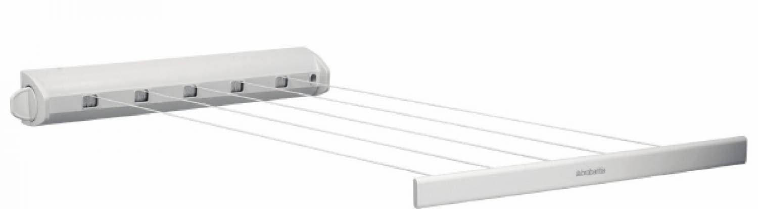 Brabantia Retractable Washing Line - 22m Drying Capacity | Indoor Use | White Metal 1