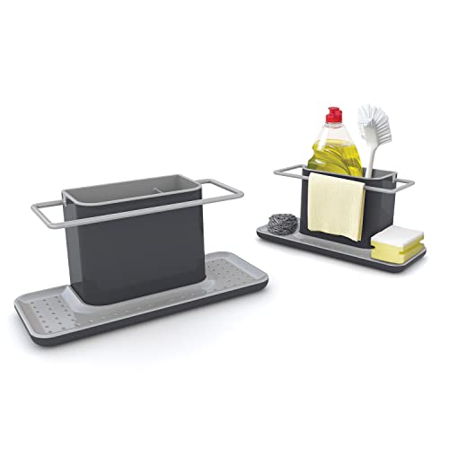 Joseph Joseph Large Kitchen Sink Caddy Organiser for Sponges, Brushes, and Dish Cloth | Grey Plastic/Metal 3