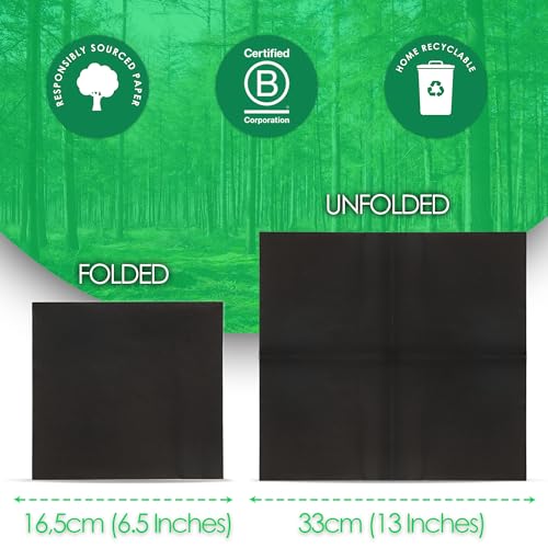Talking Tables Soft Black Paper Napkins - 100 Pack | 33cm Open Size | Home Recyclable 2