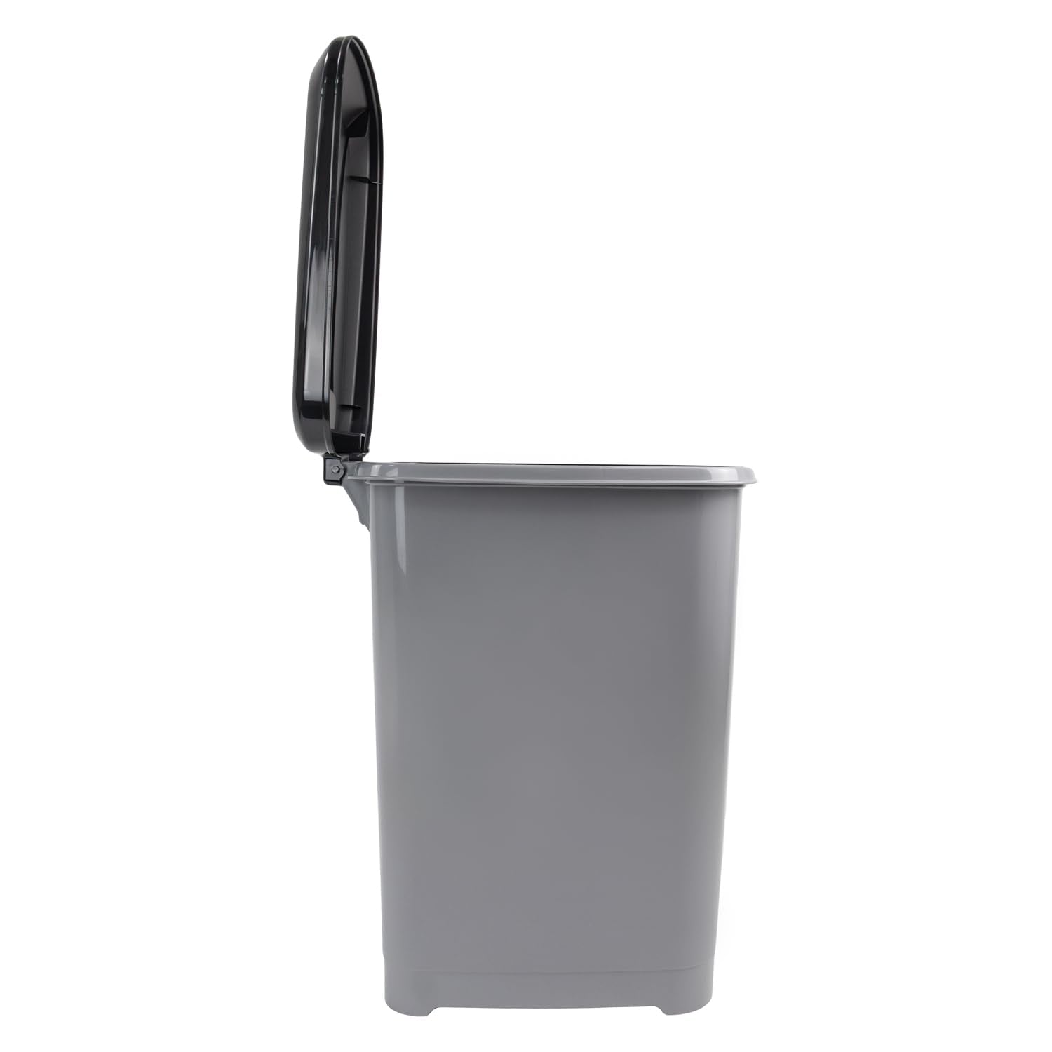 JVL Slim Plastic Lidded Foot Pedal Waste Bin - 15L Capacity | Grey | BPA Free 3