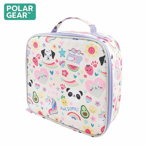 Polar Gear Cute Icons Lunch Bag - Durable Polyester | Wipe-Clean Lining | 23x23x22cm 2