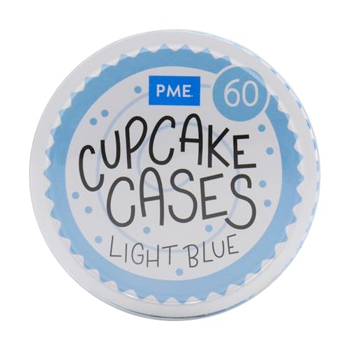 PME Cupcake Cases - Light Blue | 60 Pack | Standard Size 51x30mm | Grease-Proof Paper 2