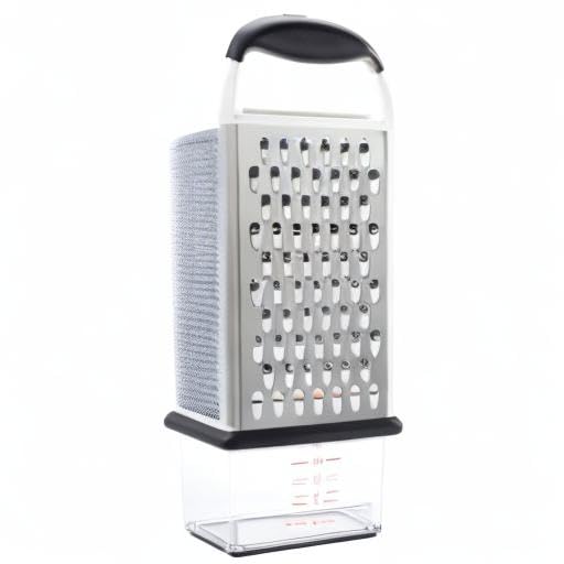 OXO Good Grips Box Grater - 4-Way Stainless Steel Grater and Slicer with Storage Container | Silver/Black 8