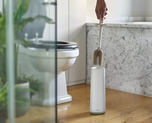 Joseph Joseph Flex 360 Toilet Brush and Holder Set - Anti-Drip, Anti-Clog, Triple-Action Head | Ecru 3
