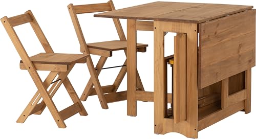 Seconique Santos Butterfly Dining Set - Space Saving, Foldable, Distressed Waxed Pine 4
