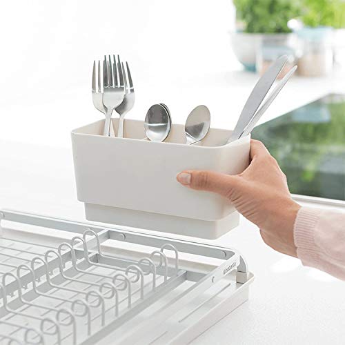 Brabantia Dish Drainer - Large Capacity for 13 Plates | Light Grey Plastic | 49 x 38.5 x 14 cm 4