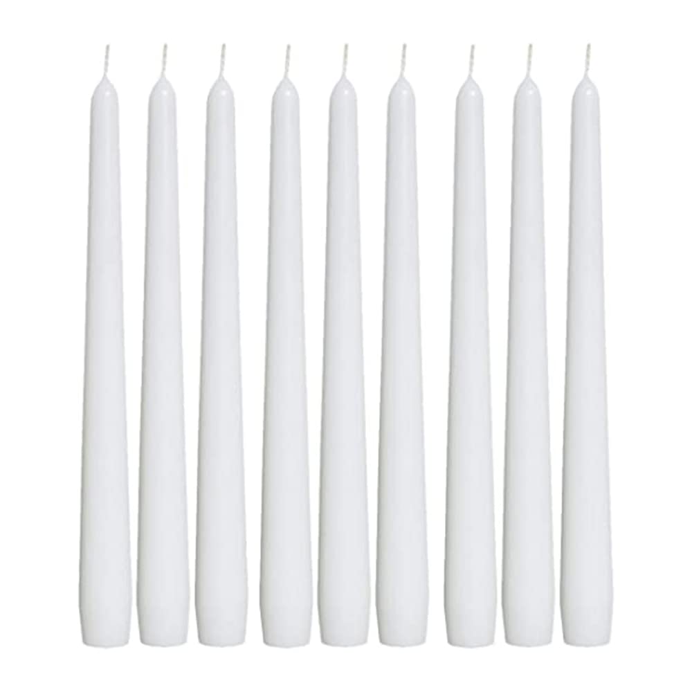 1ABOVE Unscented Tapered Dinner Candles - 50 Pack Slow Burning Smokeless White Candles