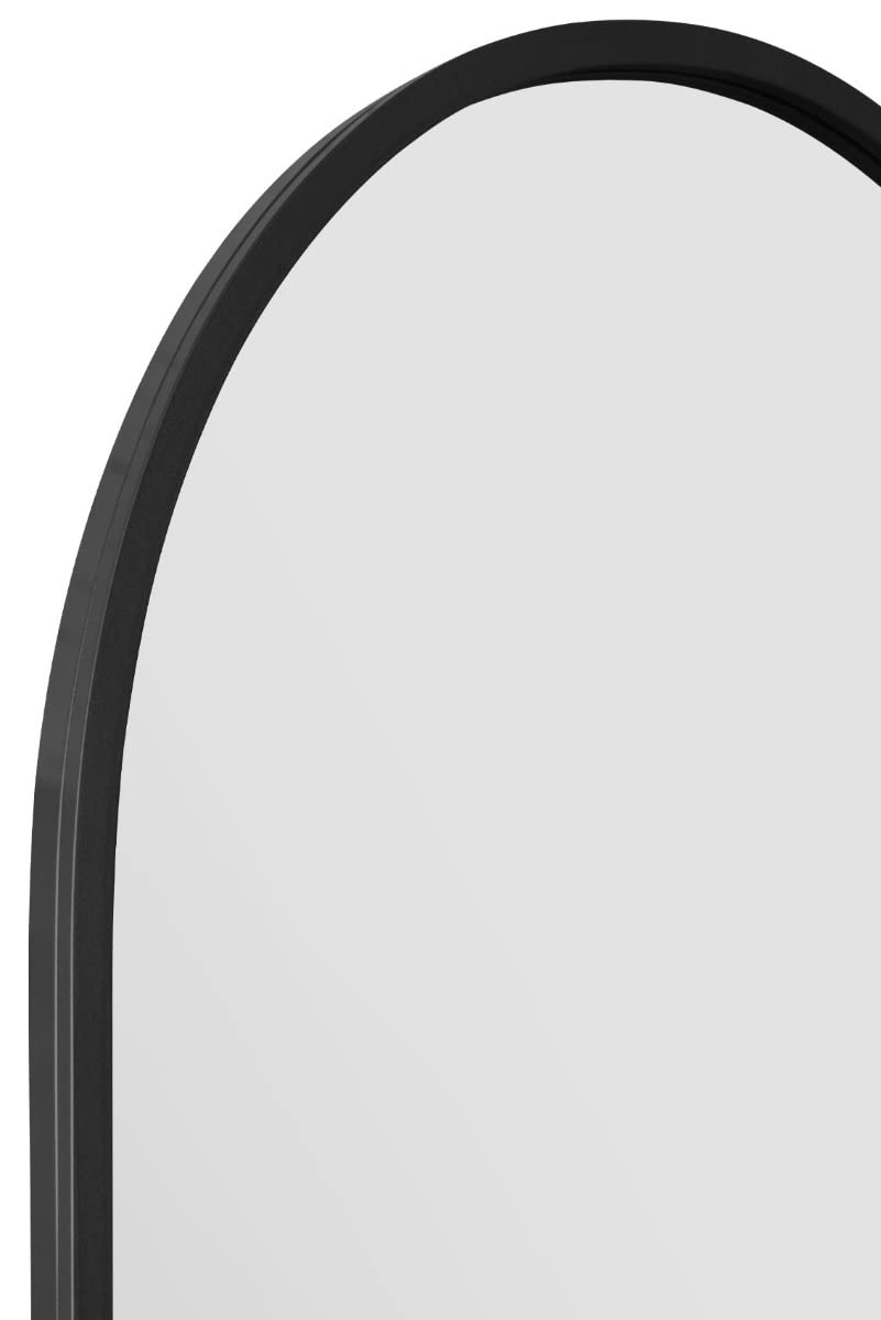 MirrorOutlet The Arcus - Metal Frame Arched Wall/Leaner Mirror | 180 x 90cm | Black 5