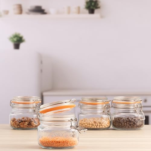 Kilner Square Clip Top Jars - Airtight Seal for Preserving | Set of 4, 0.5 Litre (500ml) 3
