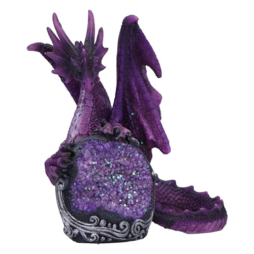 Nemesis Now Guardian of the Geode Dragon Figurine | 11.5cm Resin Collectible | Purple 6
