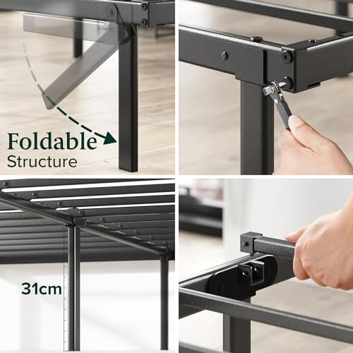 Zinus Caleb Single Bed Frame - 3ft (90 x 190 cm) - 14.2'' Height - Black Metal 5