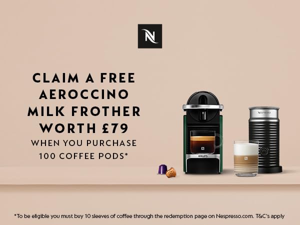 Nespresso Pixie Coffee Pod Machine Bundle by Krups - Dark Green, Milk Frother, 20 Pods Included 8