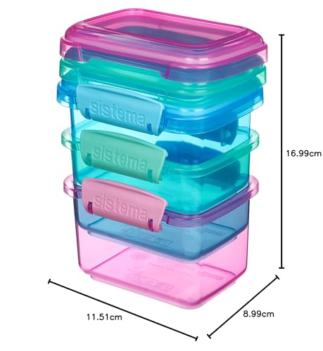 Sistema Snack Pots Food Storage Containers - 400 ml Capacity | 3 Count | Assorted Colours | BPA-Free 9