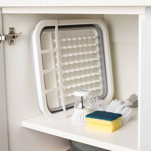 Beldray LA031051 Collapsible Dish Drainer - Foldable Plastic Sink Drying Rack with Cutlery Divider | Grey | 36.8 x 31.5 x 13 cm 11