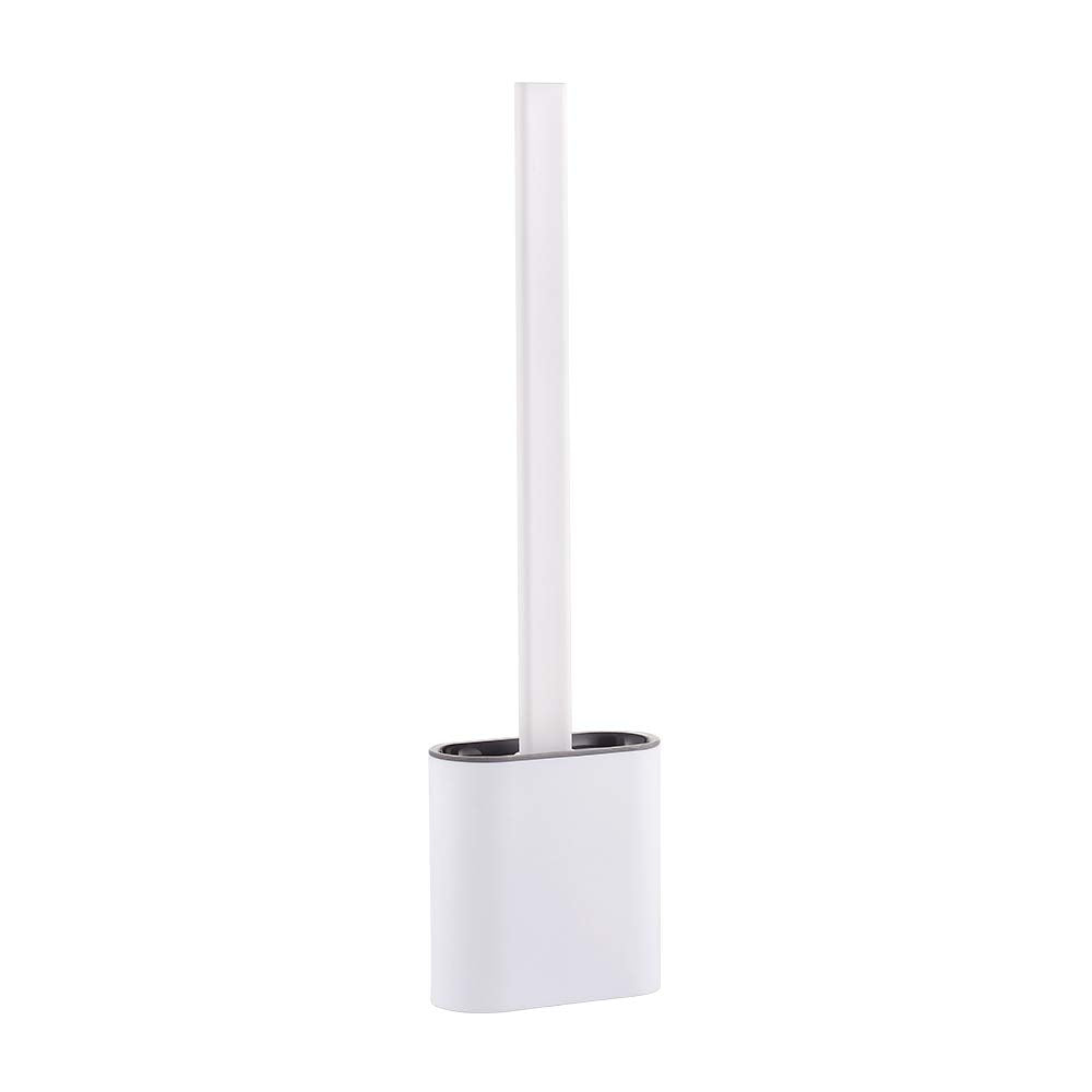 Ibergrif M34151-3 Silicone Toilet Brush & Holder - Quick Drying, Wall Mounted/Floor Standing, White/Grey 4