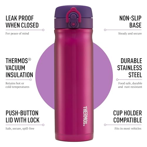 Thermos Direct Drink Flask - 470 ml Pink Stainless Steel Vacuum Insulated 2