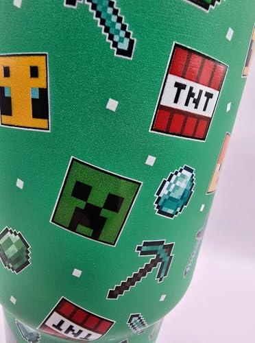 HOX Minecraft 900ml Thermal Travel Mug Water Bottle Tumbler - Leakproof Straw & Handle 4