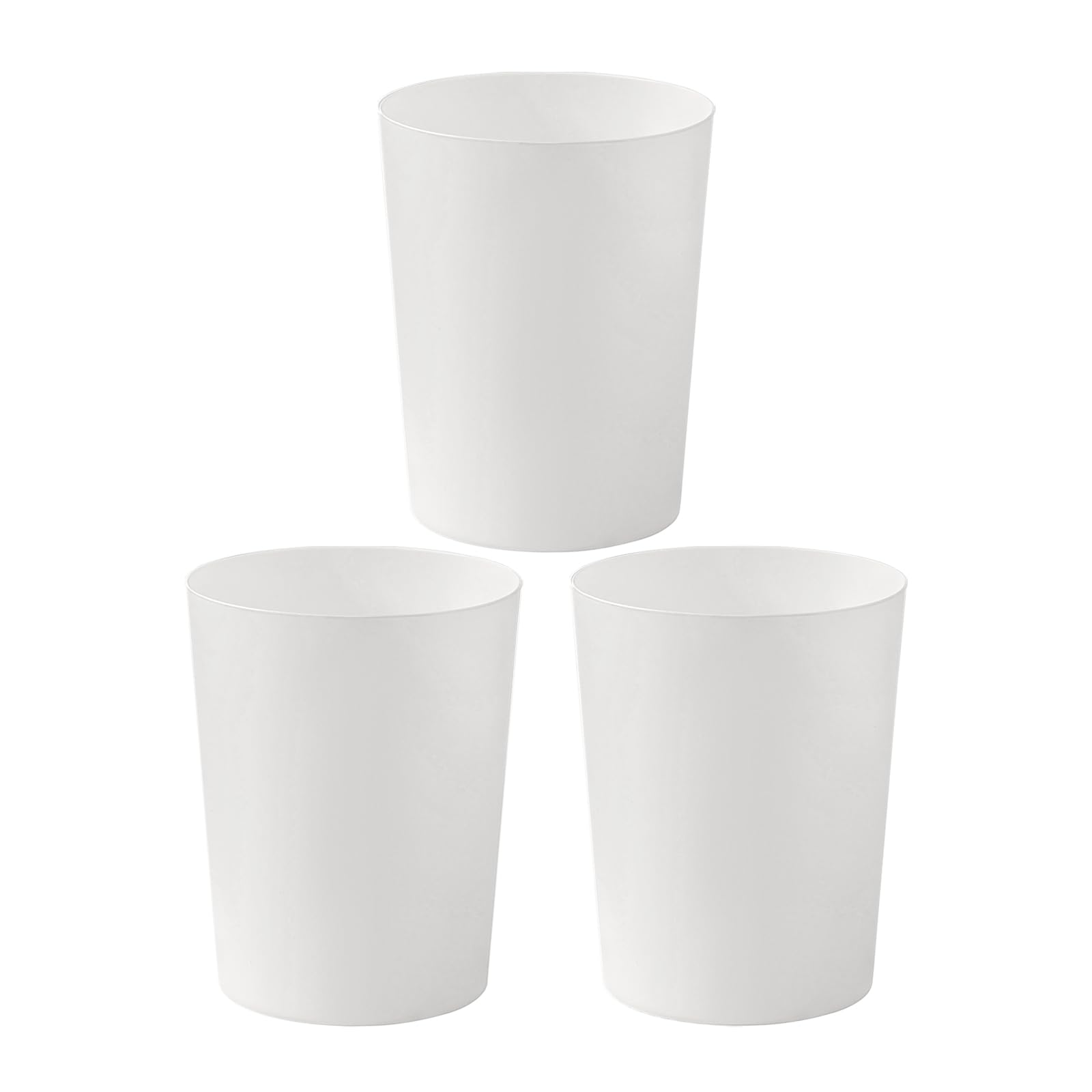 Cetomo 7.2L Plastic Waste Paper Bin - Set of 3 | Compact & Lightweight | White