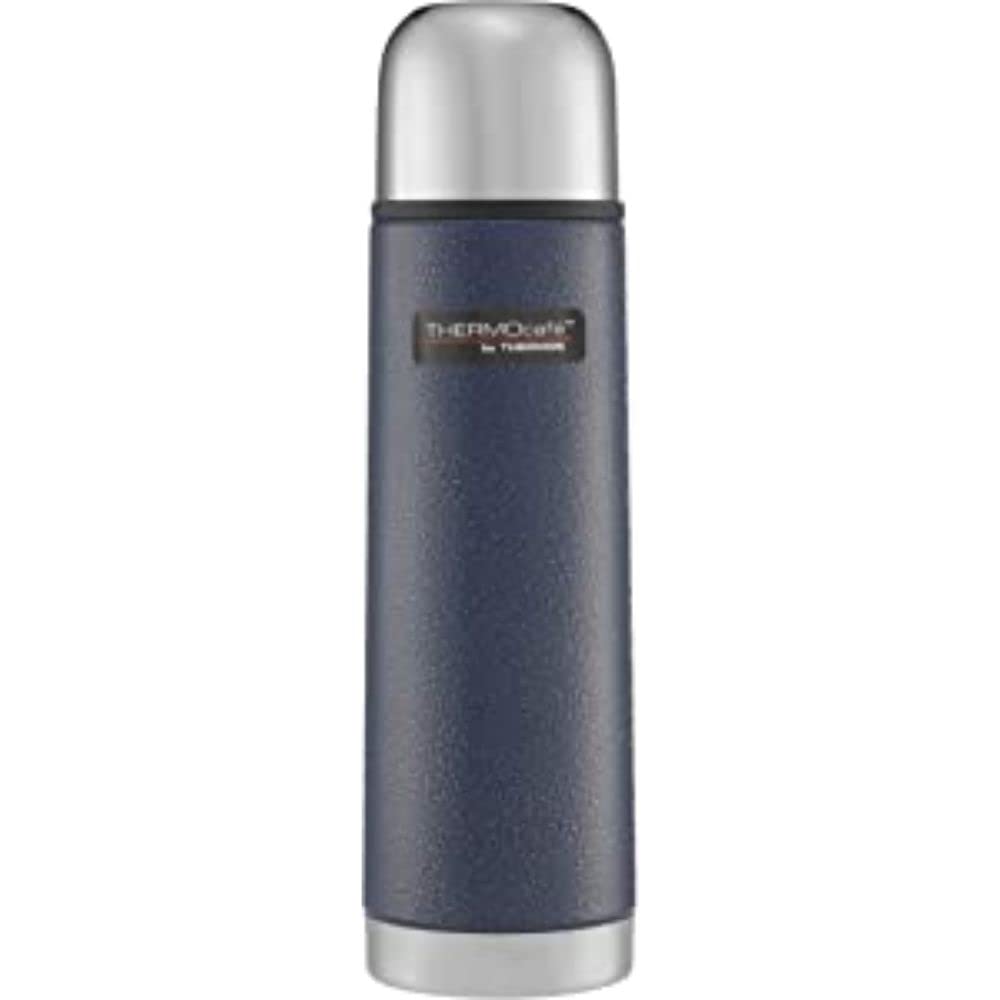 THERMOcafé by THERMOS Stainless Steel Drink Flask - 1L Capacity | Double Wall Vacuum Insulation | Hammertone Blue