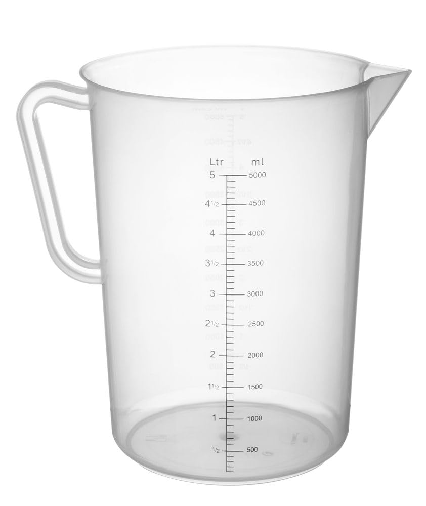 HENDI Polypropylene Measuring Jug - 5 L Capacity, Transparent | Temp Resistant to 110°C 1