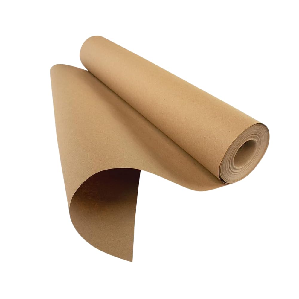 Hawksbill Kraft Paper Roll - 80 GSM Recyclable Brown Paper for Crafts & Packaging | 500mm x 50m 1